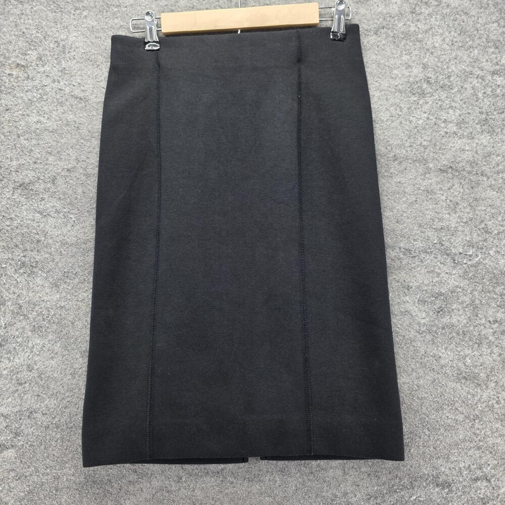 J.CREW Skirt Womens XS Black Knee Length Straight Pencil Exposed Back Zip NWT